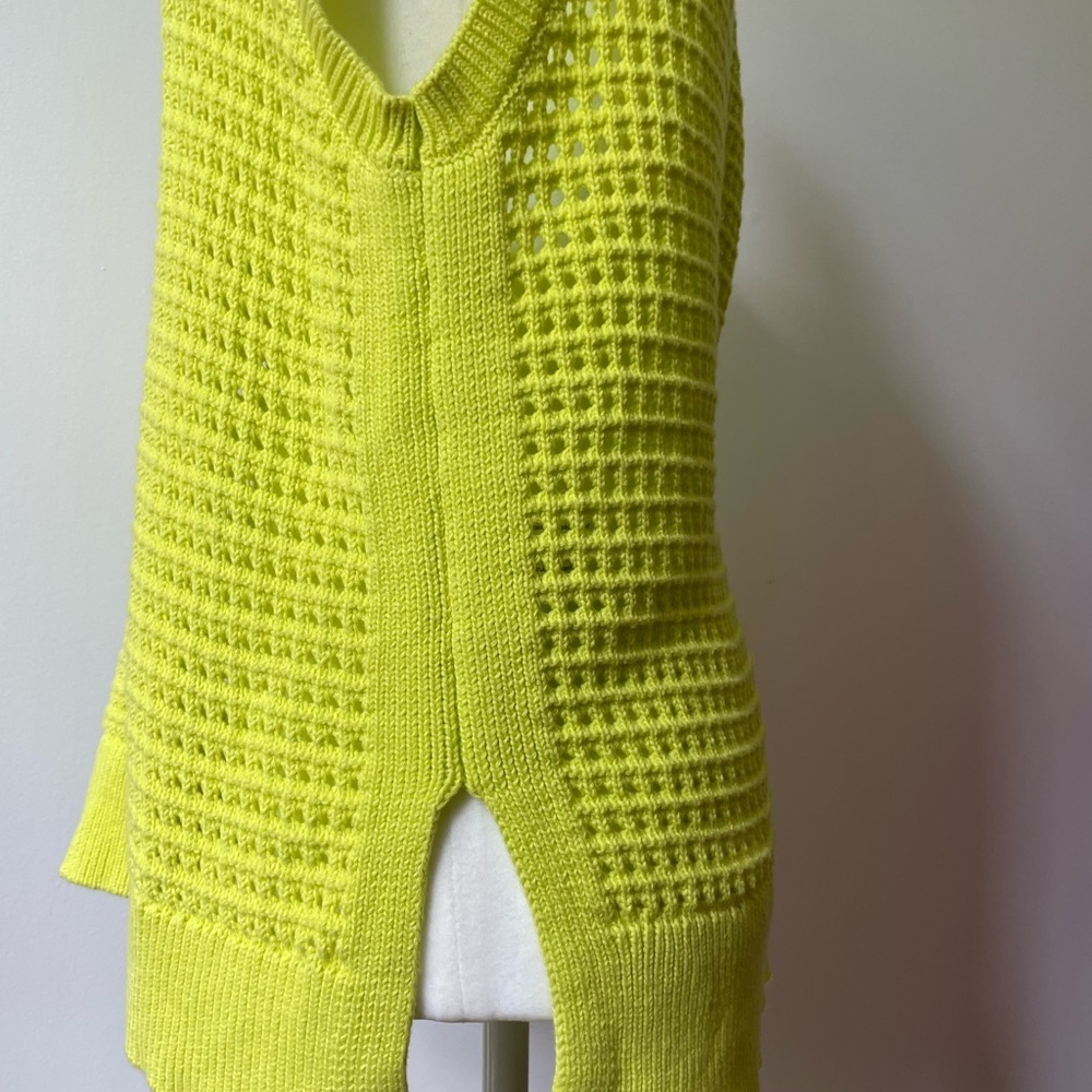 VARLEY Darin Longline Knit Tank Neon Green Yellow Size XL Cotton Summer - Picture 4 of 10
